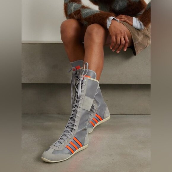 ADIDAS Japan Vh Sneaker Boots - Silver/Solar Orange/Grey Size 8 - Picture 2 of 16